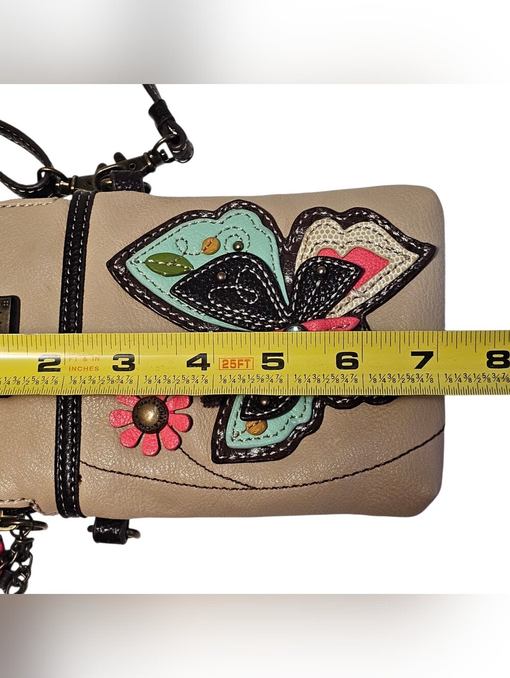 Chala Butterfly Crossbody Wristlet Purse Handbag Flower Floral Phone Holder - Picture 9 of 10